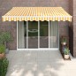 Tenda Retrattile Gialla e Bianca 3x2,5 m in Tessuto e Alluminio Tenda Retrattile Gialla e Bianca 3x2,5 m in Tessuto e Alluminio
