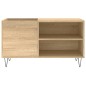 Mobile Porta Dischi Rovere Sonoma 85x38x48 cm Legno Multistrato