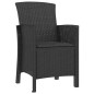 Sedia da Giardino con Cuscini 2 pz in Rattan PP Grafite Sedia da Giardino con Cuscini 2 pz in Rattan PP Grafite