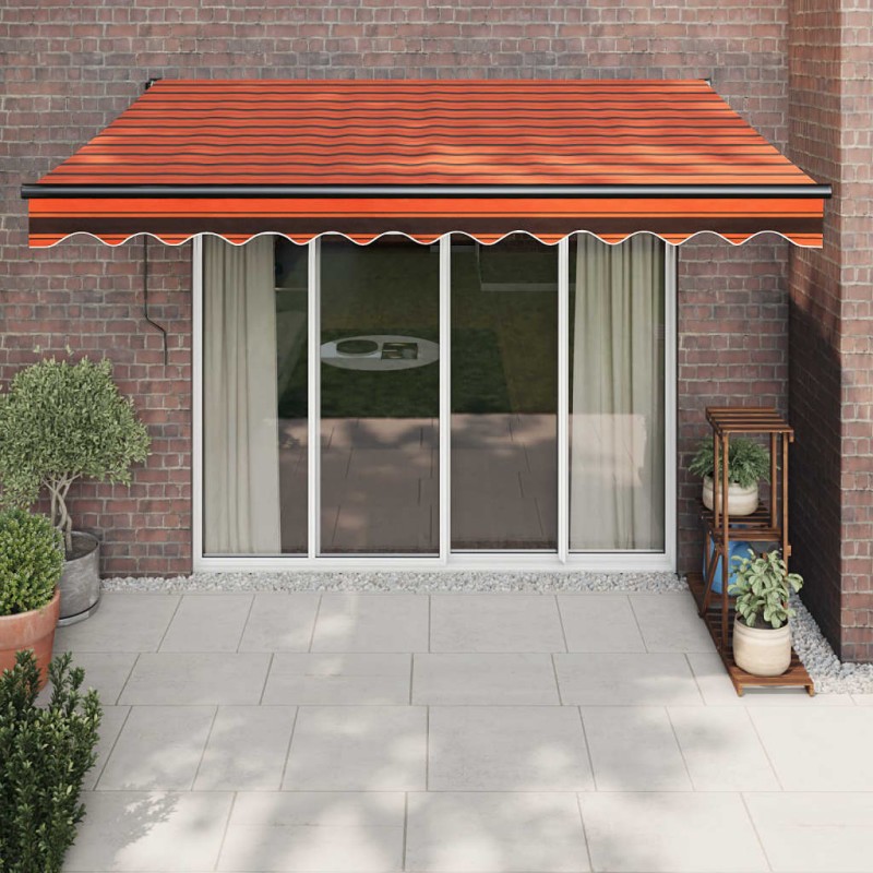 Tenda Retrattile Arancione Marrone 3,5x2,5m Tessuto e Alluminio