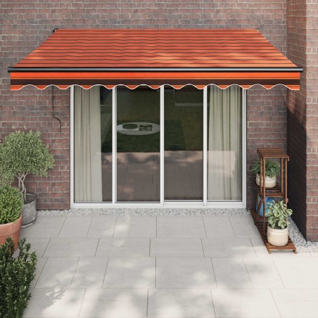 Tenda Retrattile Arancione Marrone 3,5x2,5m Tessuto e Alluminio
