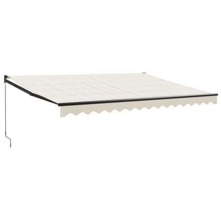 Tenda da Sole Retrattile Crema 4x3 m in Tessuto e Alluminio