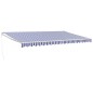 Tenda da Sole Retrattile Blu e Bianca 5x3 m Tessuto e Alluminio Tenda da Sole Retrattile Blu e Bianca 5x3 m Tessuto e Alluminio