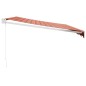 Tenda Sole Retrattile Arancione Marrone 4x3m Tessuto Alluminio Tenda Sole Retrattile Arancione Marrone 4x3m Tessuto Alluminio
