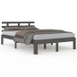 Giroletto Grigio in Legno Massello 135x190 cm 4FT6 Doppio Giroletto Grigio in Legno Massello 135x190 cm 4FT6 Doppio