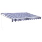 Tenda Sole Retrattile Blu e Bianca 3x2,5 m Tessuto e Alluminio