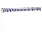 Tenda Sole Retrattile Blu e Bianca 3x2,5 m Tessuto e Alluminio