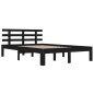 Giroletto Nero in Legno Massello 150x200 cm 5FT King Size Giroletto Nero in Legno Massello 150x200 cm 5FT King Size