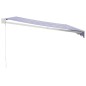 Tenda da Sole Retrattile Blu e Bianca 4x3 m Tessuto e Alluminio Tenda da Sole Retrattile Blu e Bianca 4x3 m Tessuto e Alluminio