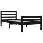 Giroletto Nero in Legno Massello 75x190 cm 2FT6 Small Single