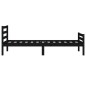 Giroletto Nero in Legno Massello 75x190 cm 2FT6 Small Single
