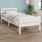 Giroletto Bianco in Legno Massello 90x190 cm 3FT Single Giroletto Bianco in Legno Massello 90x190 cm 3FT Single