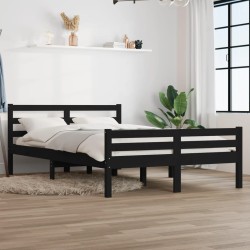 Giroletto Nero in Legno Massello 120x190 cm 4FT Small Double