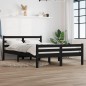 Giroletto Nero in Legno Massello 120x190 cm 4FT Small Double Giroletto Nero in Legno Massello 120x190 cm 4FT Small Double