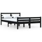 Giroletto Nero in Legno Massello 120x190 cm 4FT Small Double Giroletto Nero in Legno Massello 120x190 cm 4FT Small Double