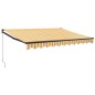 Tenda Retrattile Gialla e Bianca 3,5x2,5 m Tessuto e Alluminio Tenda Retrattile Gialla e Bianca 3,5x2,5 m Tessuto e Alluminio