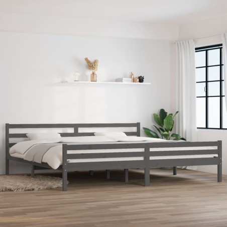 Giroletto Grigio in Legno Massello 180x200 cm 6FT Super King