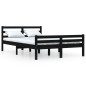 Giroletto Nero in Legno Massello 150x200 cm 5FT King Size Giroletto Nero in Legno Massello 150x200 cm 5FT King Size