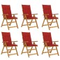 Sedie da Giardino Pieghevoli 6 pz con Cuscini Massello Acacia Sedie da Giardino Pieghevoli 6 pz con Cuscini Massello Acacia
