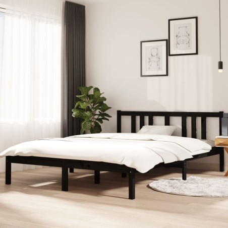 Giroletto Nero in Legno Massello 140x200 cm