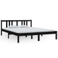 Giroletto Nero in Legno Massello 150x200 cm 5FT King Size Giroletto Nero in Legno Massello 150x200 cm 5FT King Size