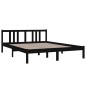 Giroletto Nero in Legno Massello 150x200 cm 5FT King Size Giroletto Nero in Legno Massello 150x200 cm 5FT King Size