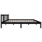 Giroletto Nero in Legno Massello 150x200 cm 5FT King Size Giroletto Nero in Legno Massello 150x200 cm 5FT King Size