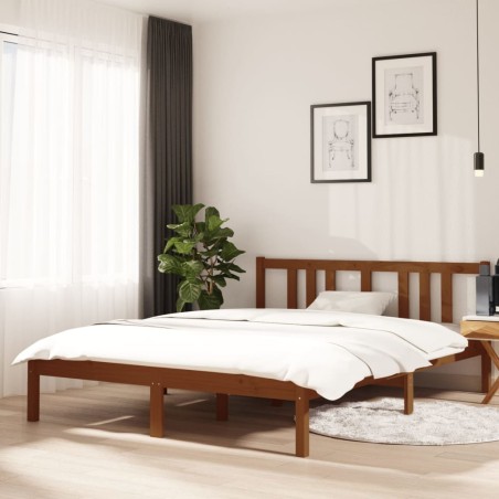 vidaXL Giroletto senza Materaso Ambra in Legno Massello 140x190 cm