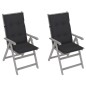 Sedie da Giardino Reclinabili 2 pz con Cuscini Massello Acacia Sedie da Giardino Reclinabili 2 pz con Cuscini Massello Acacia