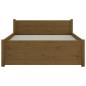 vidaXL Giroletto senza Materaso Ambra in Legno Massello 75x190 cm vidaXL Giroletto senza Materaso Ambra in Legno Massello 75x190 cm