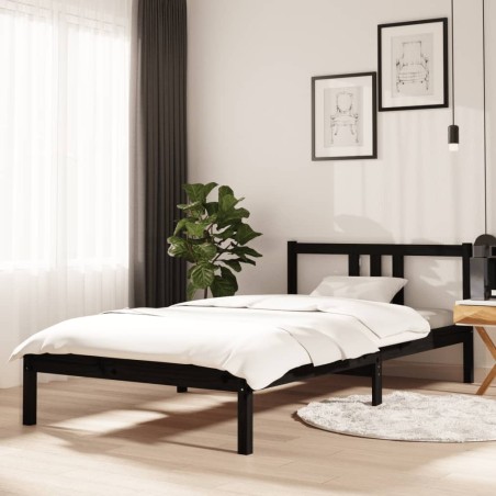 vidaXL Giroletto Nero in Legno Massello 100x200 cm