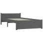 Giroletto Grigio in Legno Massello 75x190 cm 2FT6 Small Single Giroletto Grigio in Legno Massello 75x190 cm 2FT6 Small Single