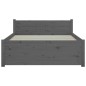 Giroletto Grigio in Legno Massello 75x190 cm 2FT6 Small Single Giroletto Grigio in Legno Massello 75x190 cm 2FT6 Small Single