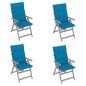 Sedie da Giardino Reclinabili 4 pz con Cuscini Massello Acacia Sedie da Giardino Reclinabili 4 pz con Cuscini Massello Acacia