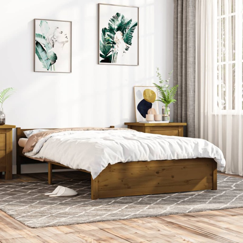 Giroletto Miele in Legno Massello 120x190 cm 4FT Small Double Giroletto Miele in Legno Massello 120x190 cm 4FT Small Double