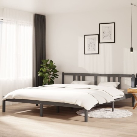 Giroletto Grigio in Legno Massello 180x200 cm 6FT Super King