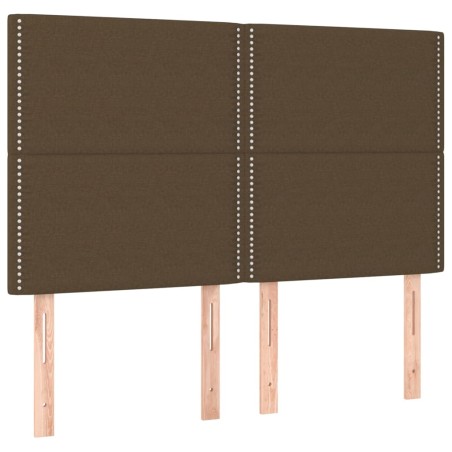 vidaXL Testiere 4 pz Marrone Scuro 72x5x78/88 cm in Tessuto