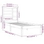 Giroletto Grigio in Legno Massello 90x190 cm 3FT Single Giroletto Grigio in Legno Massello 90x190 cm 3FT Single