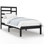 Giroletto Nero in Legno Massello 75x190 cm 2FT6 Small Single Giroletto Nero in Legno Massello 75x190 cm 2FT6 Small Single