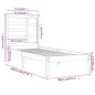 Giroletto Nero in Legno Massello 75x190 cm 2FT6 Small Single Giroletto Nero in Legno Massello 75x190 cm 2FT6 Small Single