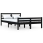 Giroletto Nero in Legno Massello 135x190 cm 4FT6 Double Giroletto Nero in Legno Massello 135x190 cm 4FT6 Double