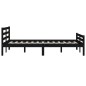 Giroletto Nero in Legno Massello 135x190 cm 4FT6 Double Giroletto Nero in Legno Massello 135x190 cm 4FT6 Double