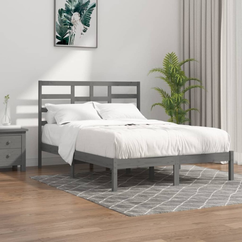 Giroletto Grigio in Legno Massello 150x200 cm 5FT King Size Giroletto Grigio in Legno Massello 150x200 cm 5FT King Size