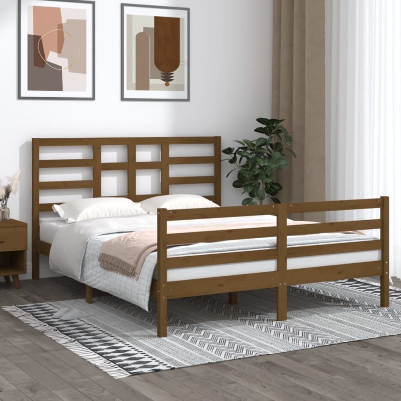 Giroletto Miele in Legno Massello 150x200 cm 5FT King Size Giroletto Miele in Legno Massello 150x200 cm 5FT King Size