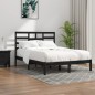 Giroletto Nero in Legno Massello 150x200 cm 5FT King Size Giroletto Nero in Legno Massello 150x200 cm 5FT King Size