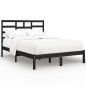 Giroletto Nero in Legno Massello 150x200 cm 5FT King Size Giroletto Nero in Legno Massello 150x200 cm 5FT King Size