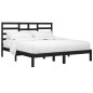 Giroletto Nero in Legno Massello 180x200 cm 6FT Super King