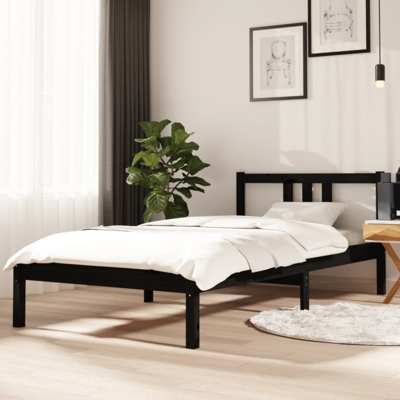 Giroletto Nero in Legno Massello 90x190 cm 3FT Single Giroletto Nero in Legno Massello 90x190 cm 3FT Single