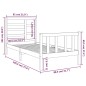 Giroletto Miele Legno Massello Pino 75x190cm 2FT6 Small Single Giroletto Miele Legno Massello Pino 75x190cm 2FT6 Small Single