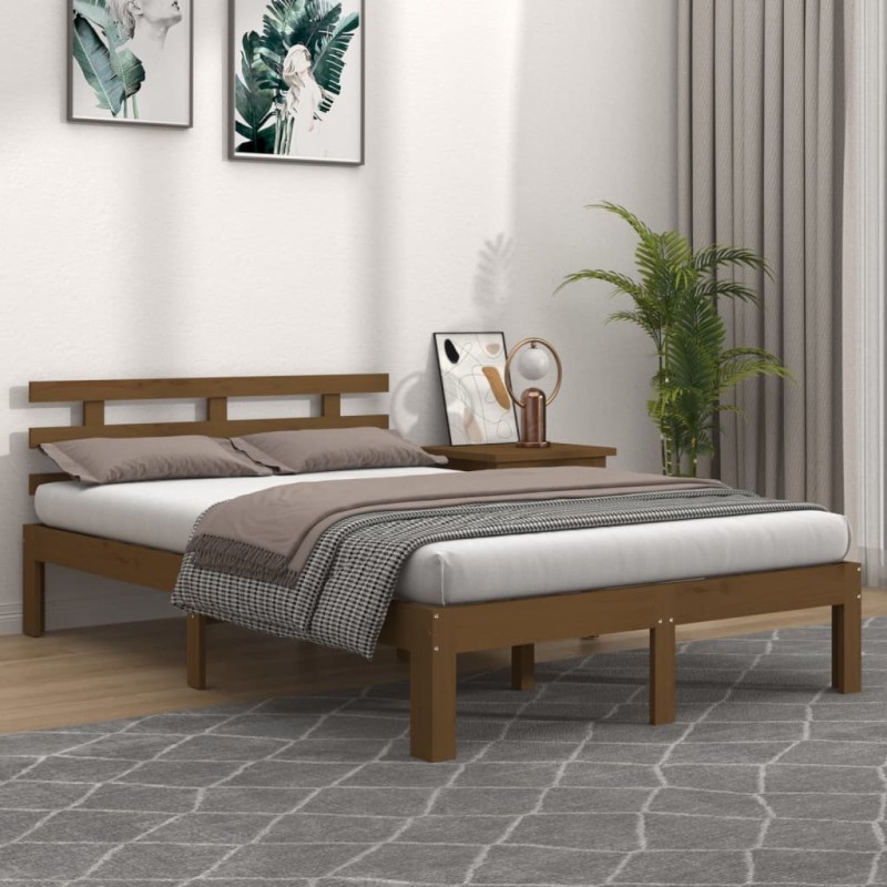Giroletto Miele in Legno Massello 150x200 cm 5FT King Size Giroletto Miele in Legno Massello 150x200 cm 5FT King Size